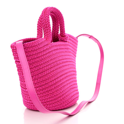 Balenciaga Nylon Lambskin Woven Small Ibiza Basket With Strap Lipstick Pink 4 of 11