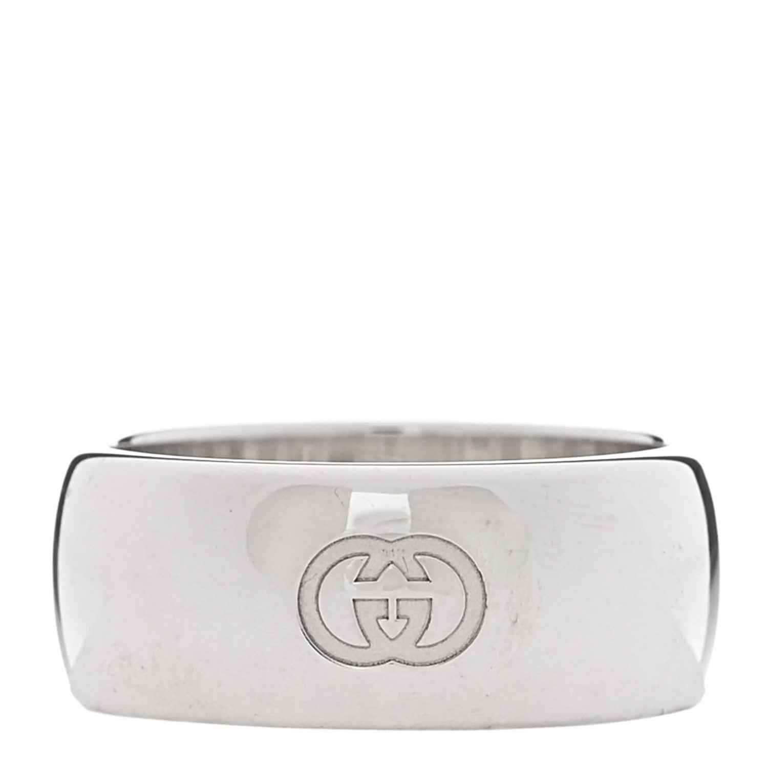 Gucci Sterling Silver Blind for Love Band Wide Ring 60 9 1845447