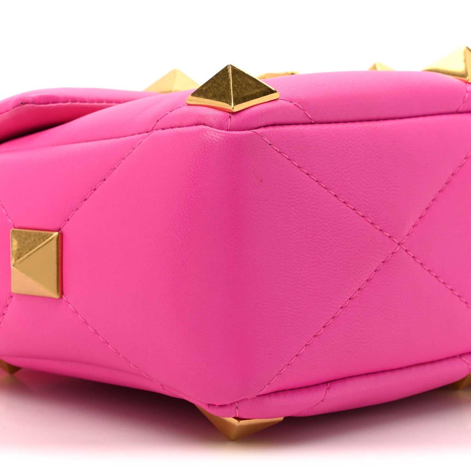 Valentino Garavani Nappa Large Roman Stud Shoulder Bag Pink PP 9 of 12