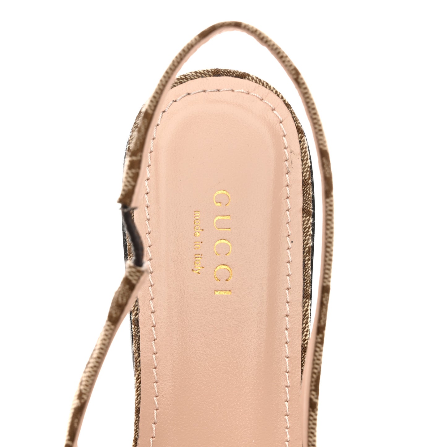 Monogram Horsebit Womens Slingback Ballet Flat 38 Beige Ebony Cocoa