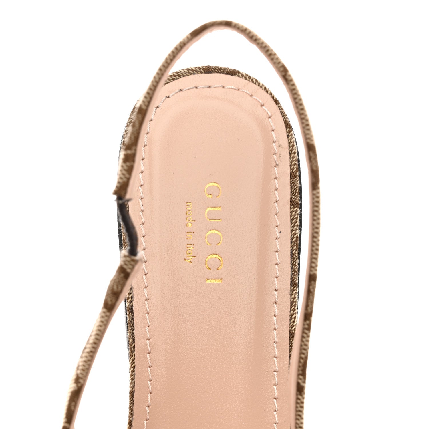 Gucci Monogram Horsebit Womens Slingback Ballet Flat 38 Beige Ebony Cocoa 7 of 12