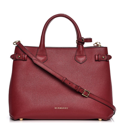 Burberry Derby Calfskin House Check Medium Banner Tote Russet Red 1 of 9