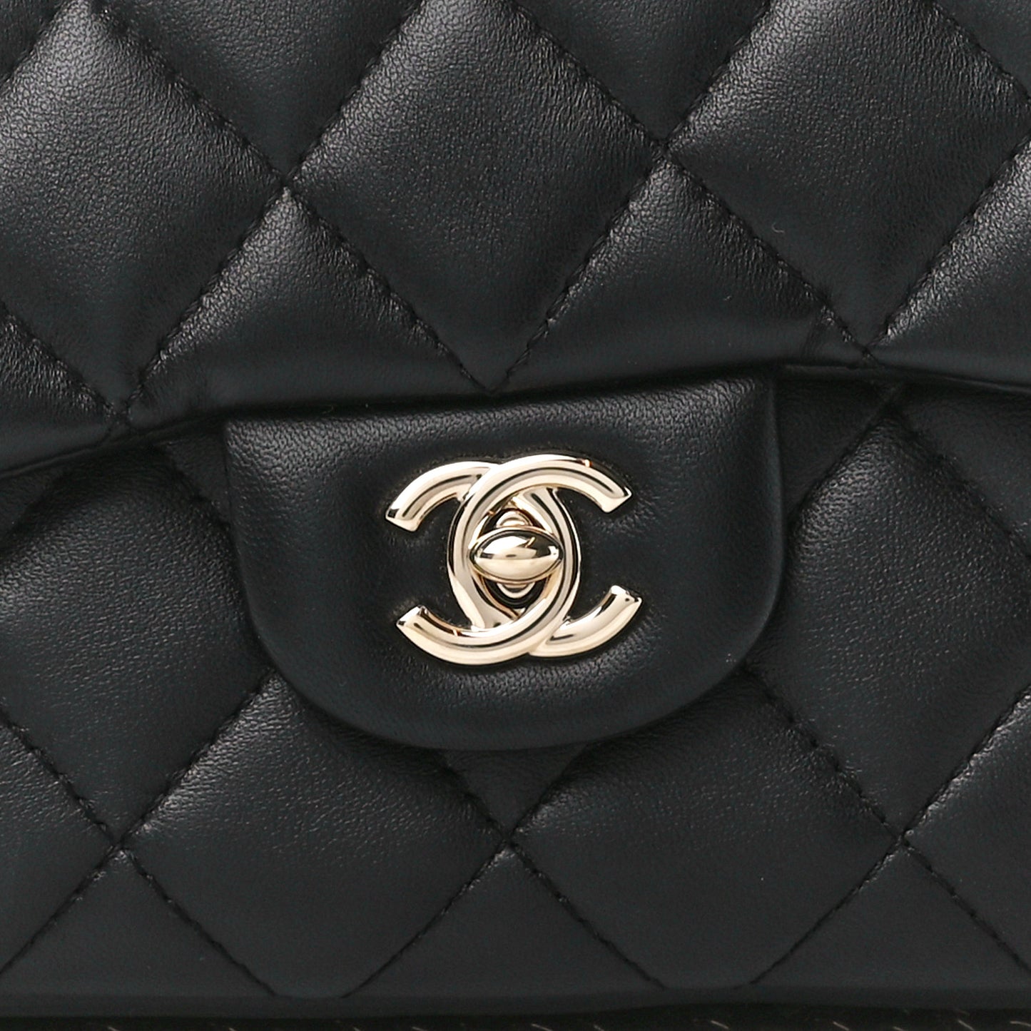 Lambskin Quilted Small My Precious Flap Black