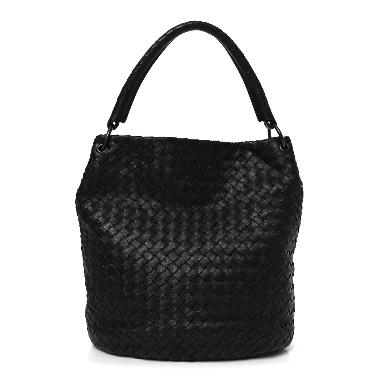 Nappa Intrecciato Bucket Bag Black