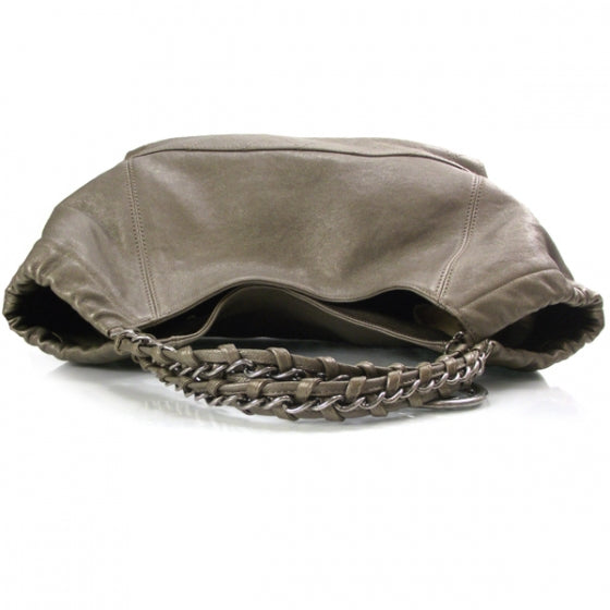 Leather Baby Coco Cabas Argent Fonce