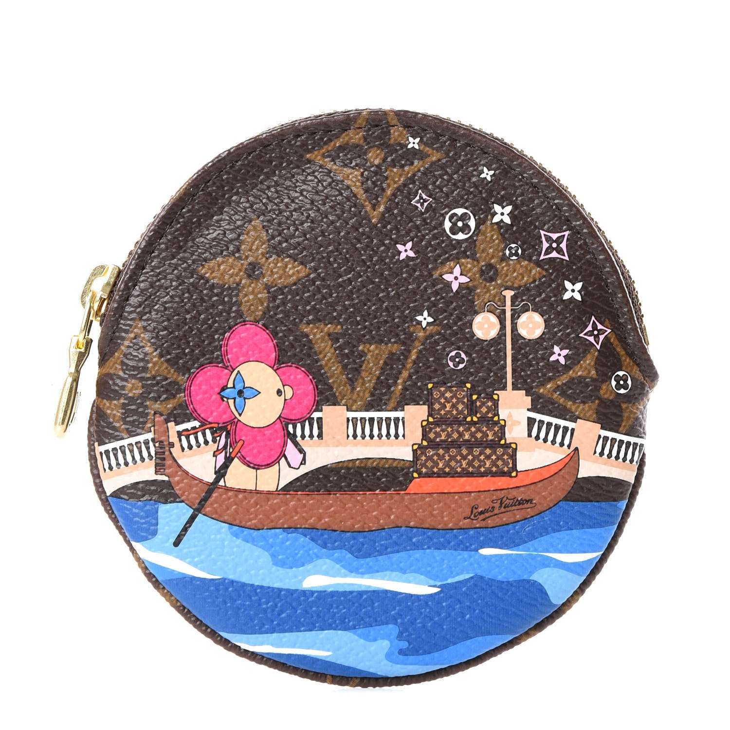 Louis Vuitton Monogram 2019 Christmas Animation Round Coin Purse Blue 1 of 9