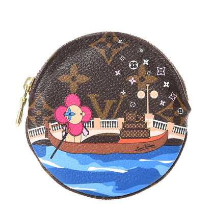 Louis Vuitton Monogram 2019 Christmas Animation Round Coin Purse Blue 1 of 9