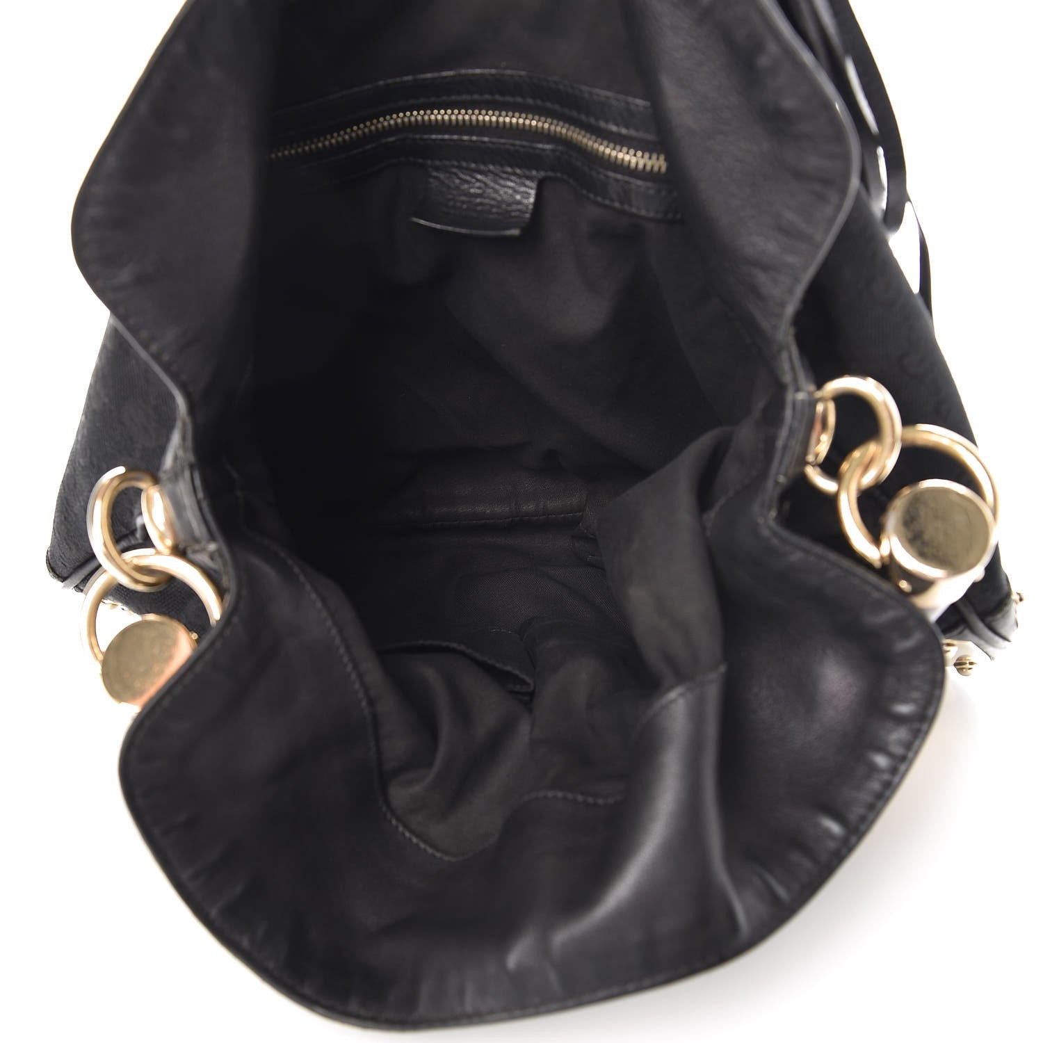 Gucci Monogram Medium Indy Top Handle Hobo Bag Black 8 of 10