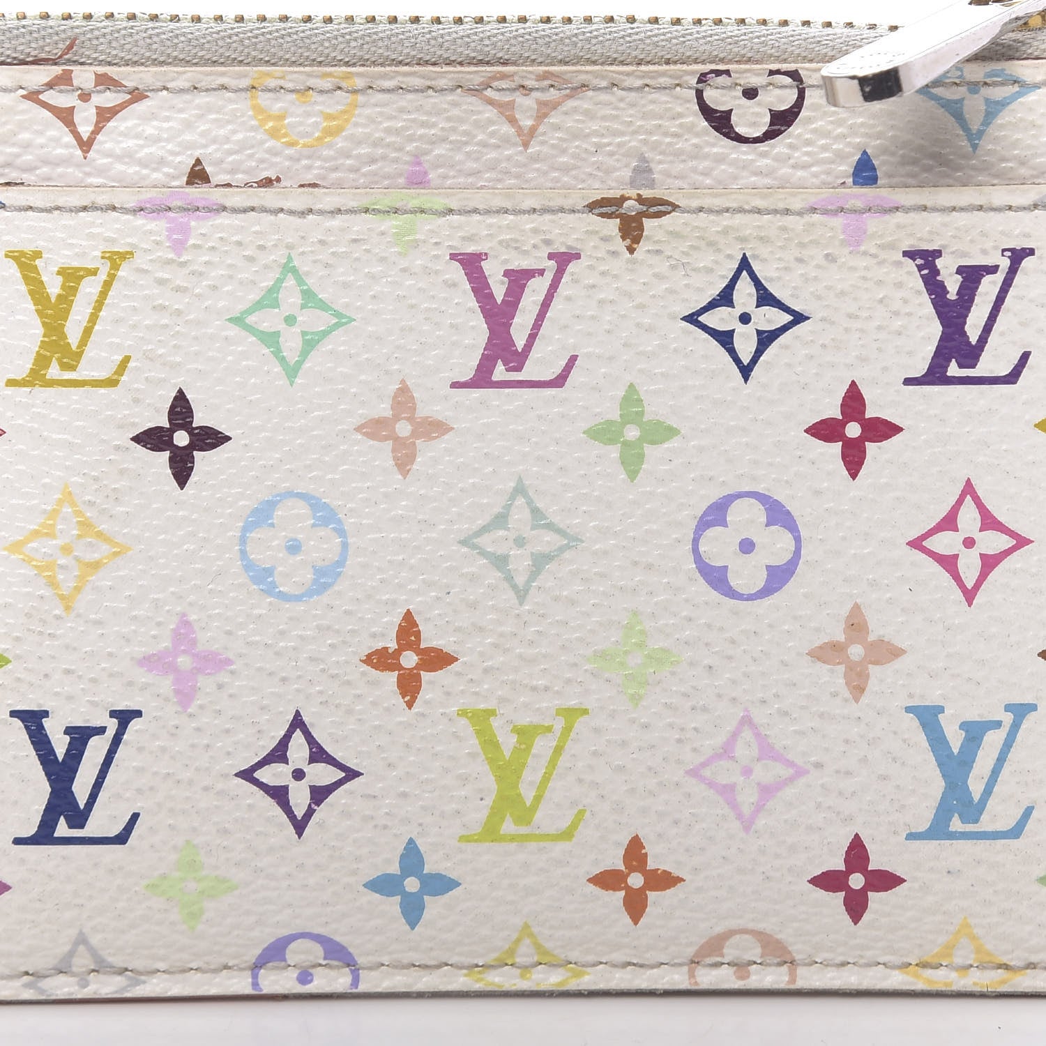 Louis Vuitton Monogram Multicolor Key Pouch White Litchi 14 of 14