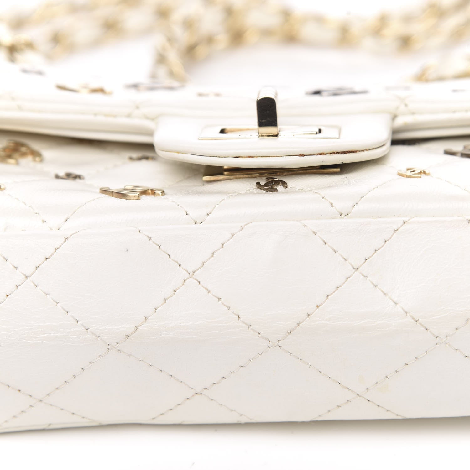 Chanel Calfskin CC Punk 2.55 Reissue 224 Flap White 12 of 14
