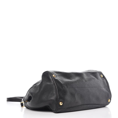 Prada Cervo Deerskin Shopping Tote Black 5 of 10