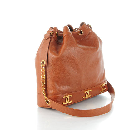 Chanel Caviar CC Drawstring Shoulder Bag Light Brown 3 of 10