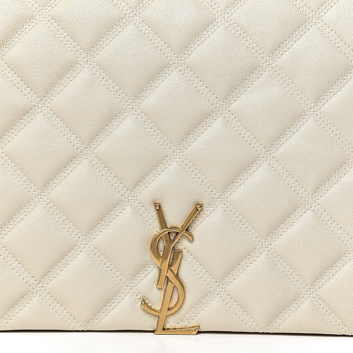 Lambskin Quilted Small Becky Chain Bag Blanc Vintage