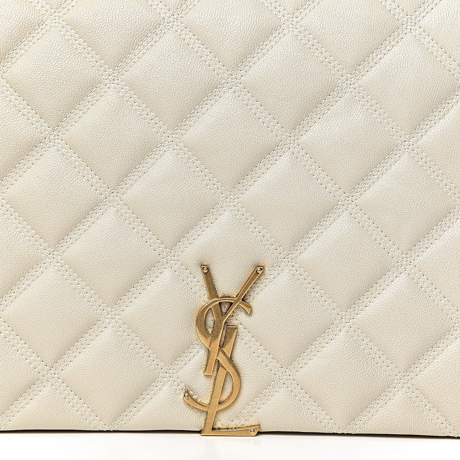 Saint Laurent Lambskin Quilted Small Becky Chain Bag Blanc Vintage 10 of 10