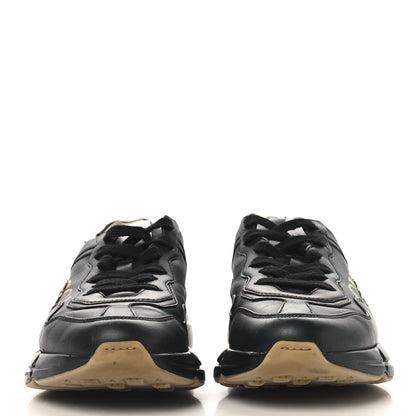 Gucci Calfskin Iridescent Logo Womens Rhyton Sneakers 38 Black 3 of 9