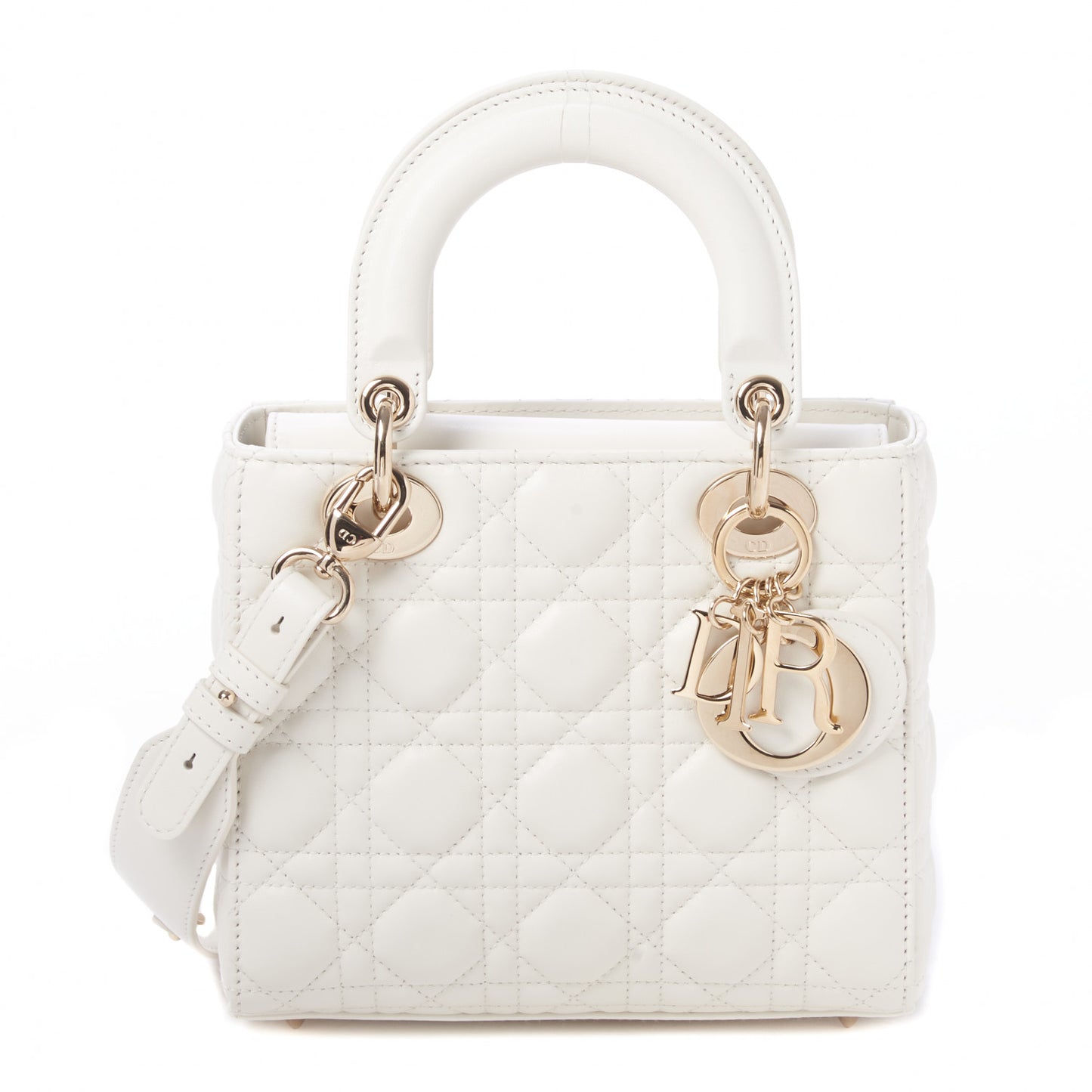 Lambskin Cannage Small My ABCDior Lady Dior White