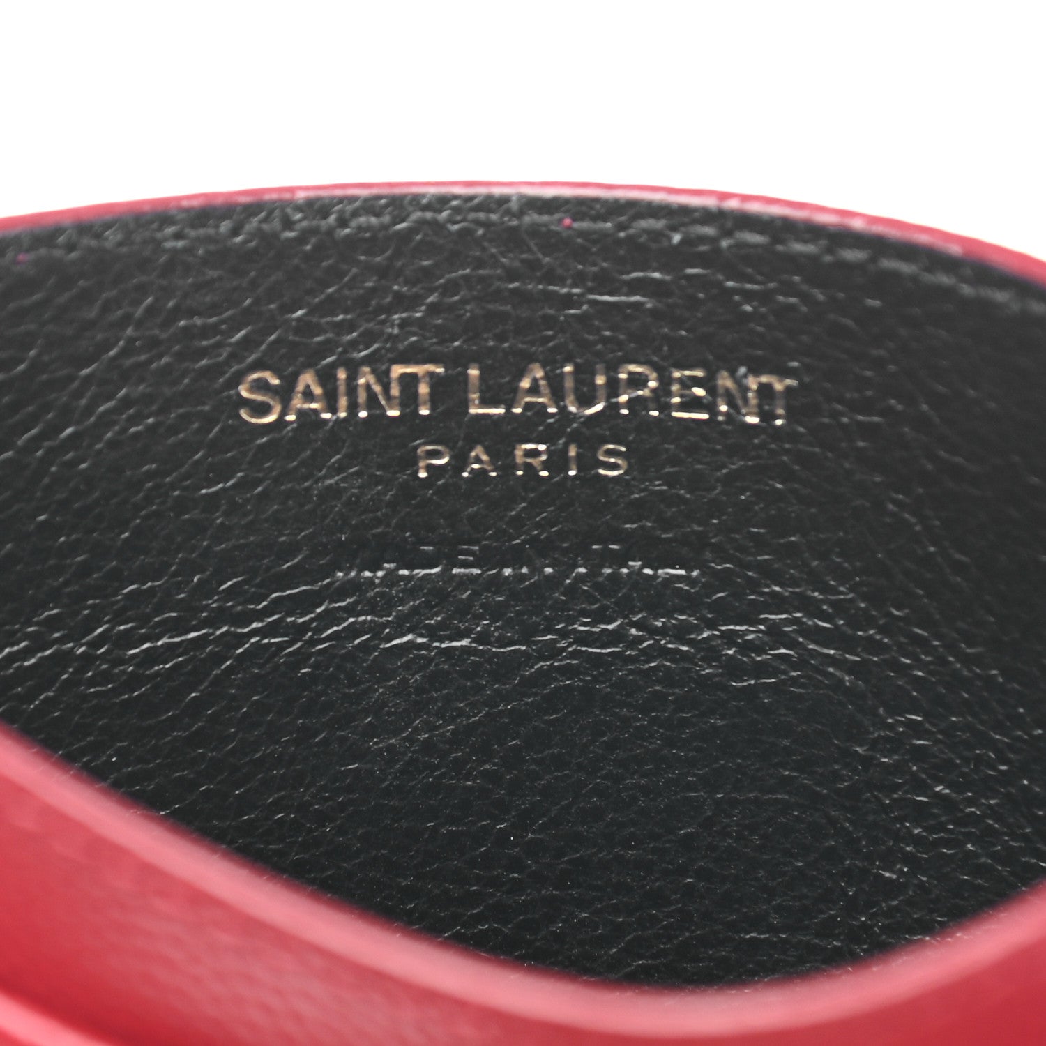Saint Laurent Grain De Poudre Matelasse Chevron Monogram Credit Card Case Rouge Eros 6 of 9