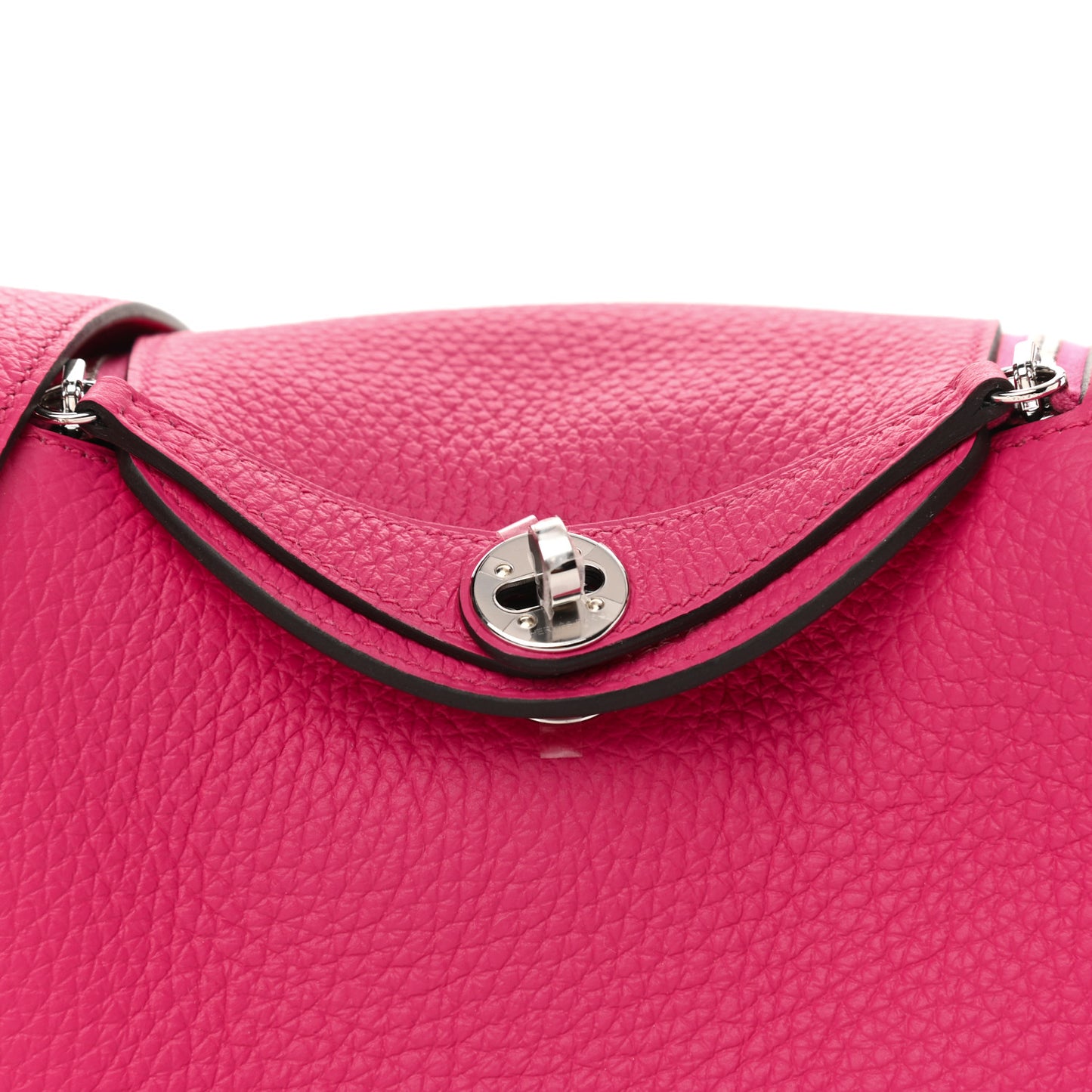 Taurillon Clemence Mini Lindy 20 Rose Shocking