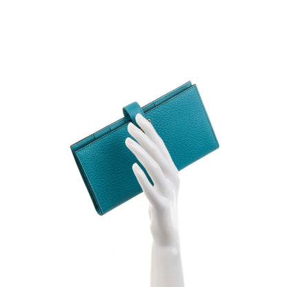 Hermes Chevre Mysore Bearn Wallet Turquoise 2 of 7