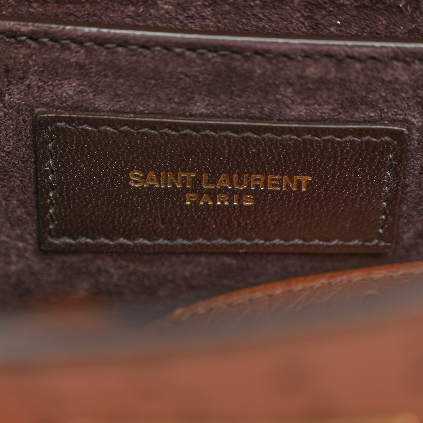 Ostrich Small Manhattan Shoulder Bag Cognac