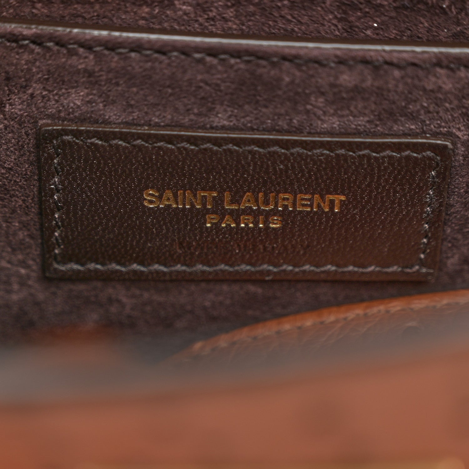 Saint Laurent Ostrich Small Manhattan Shoulder Bag Cognac 8 of 12