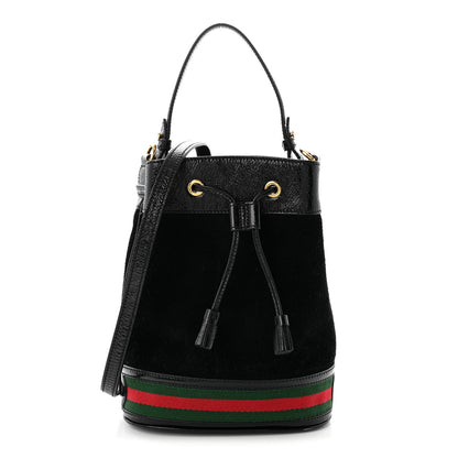 Gucci Suede Patent Web Small Ophidia Bucket Bag Black 1 of 11