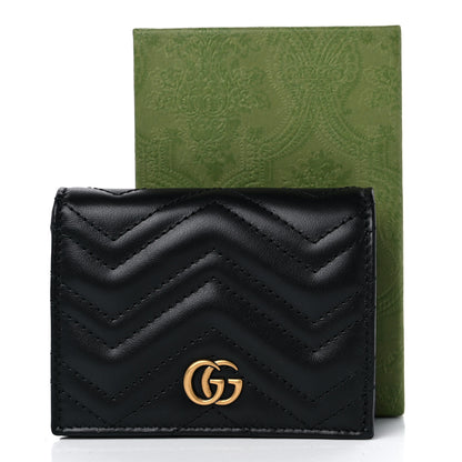 Gucci Calfskin Matelasse GG Marmont Card Case Wallet Black 10 of 10