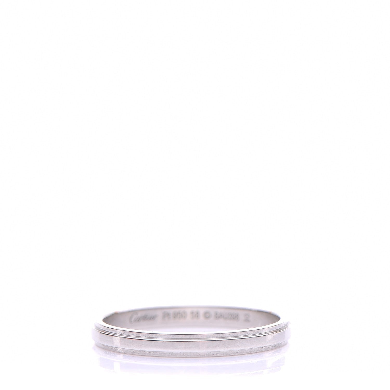 Cartier Platinum Band Ring 58 8.25 1 of 5