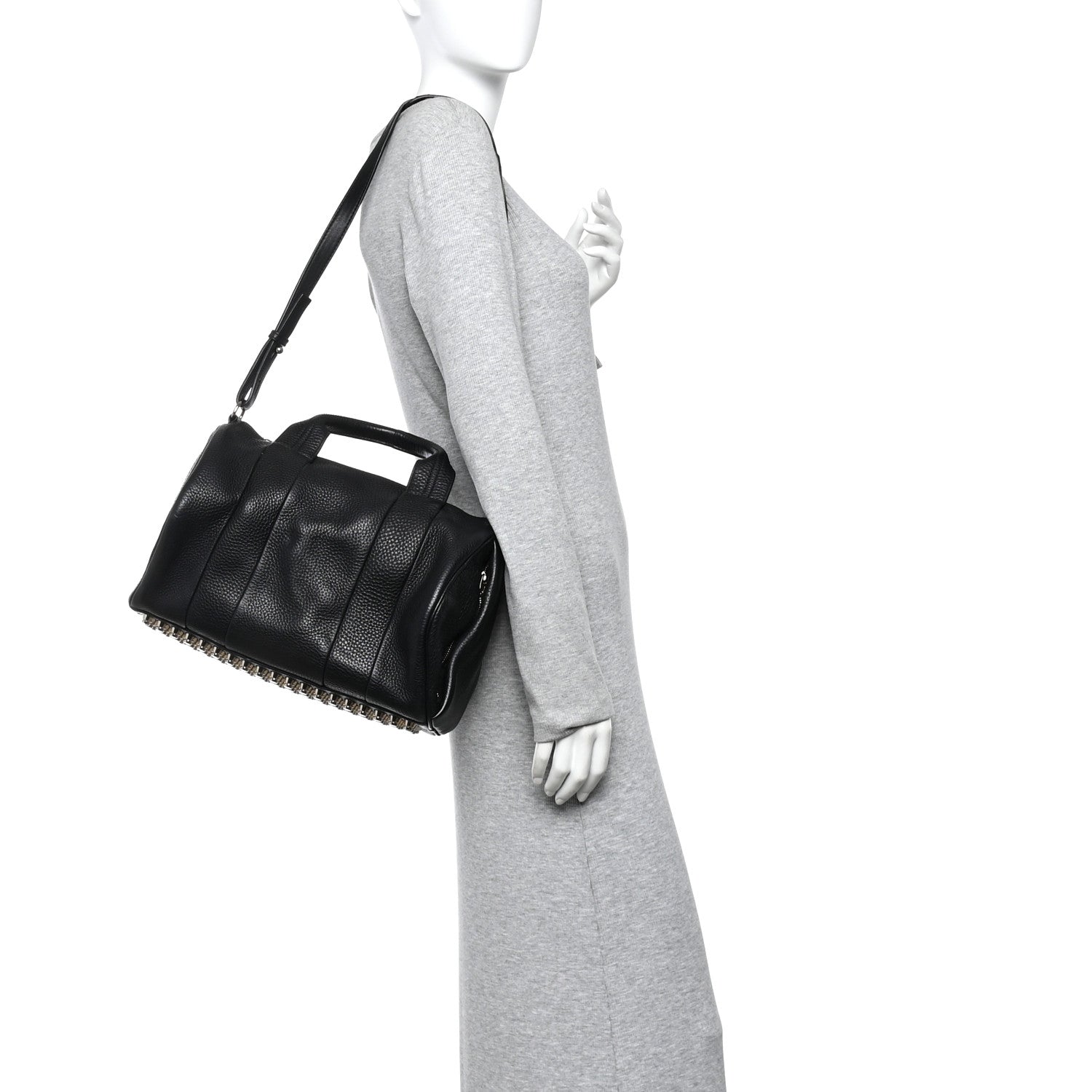 Alexander Wang Pebbled Lambskin Rocco Black Pale Gold Hardware 2 of 10