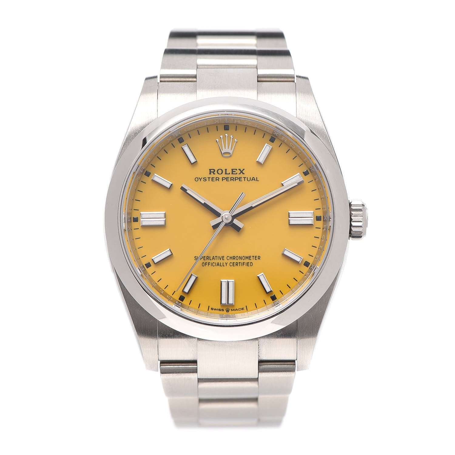 Rolex Stainless Steel 36mm Oyster Perpetual Watch Yellow 126000 1 of 6