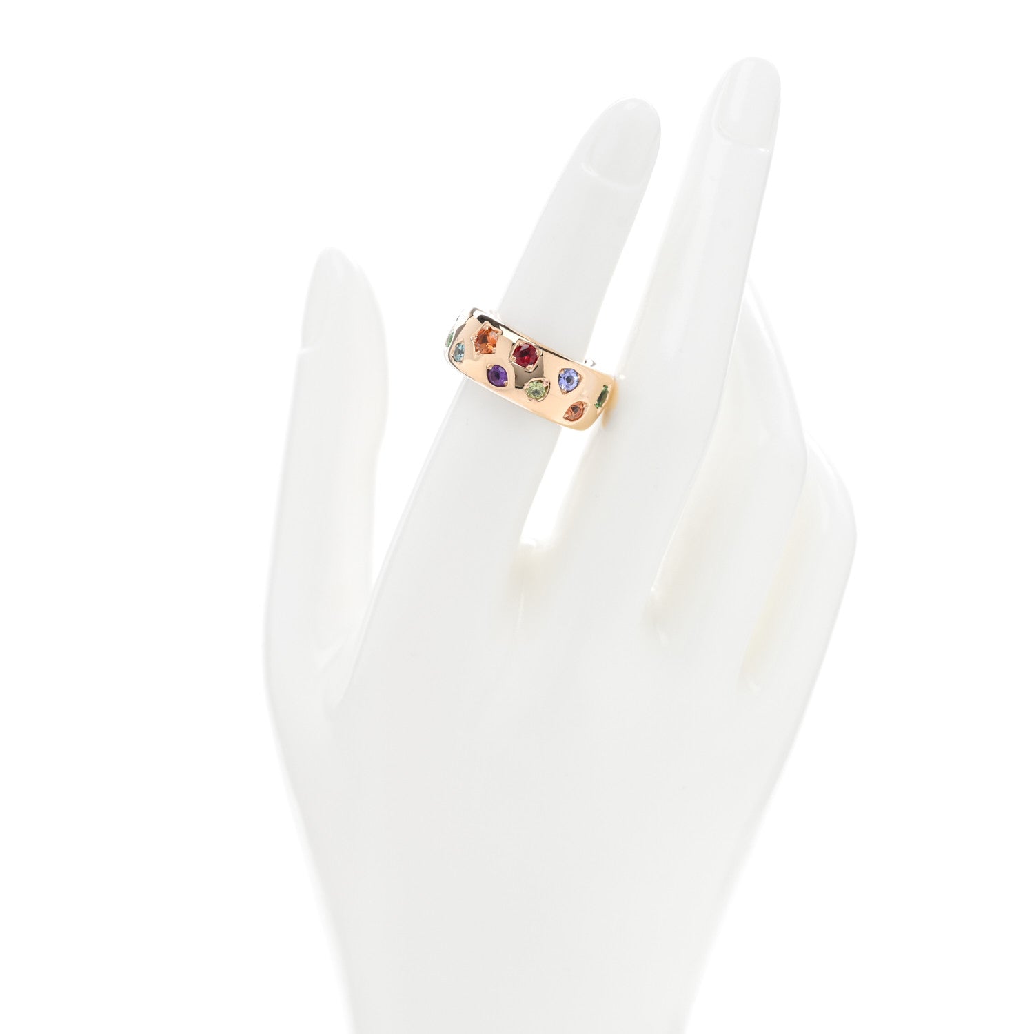 Pomellato 18K Rose Gold Medium Multi Gemstone Iconica Band Ring 51 5.75 2 of 5