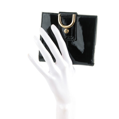 Gucci Patent Abbey Compact Wallet Black 2 of 8