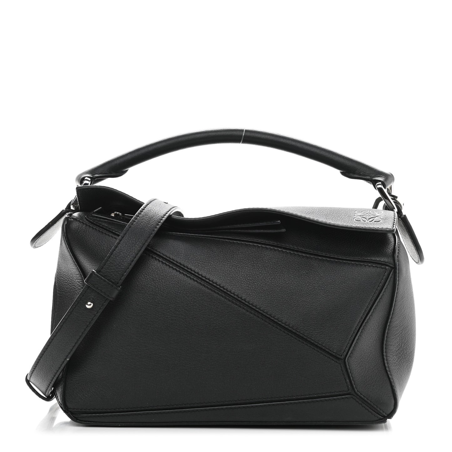 Calfskin Small Puzzle Bag Black
