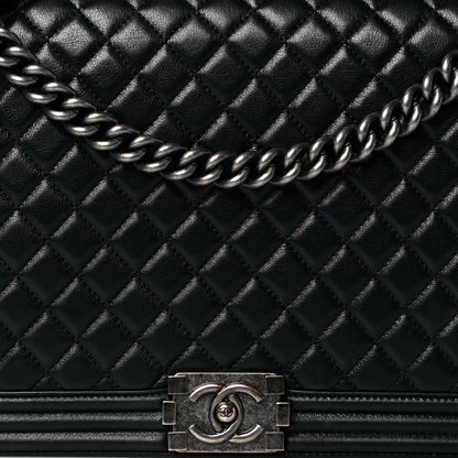 Chanel Calfskin Quilted Large Boy Flap Black 11 of 12