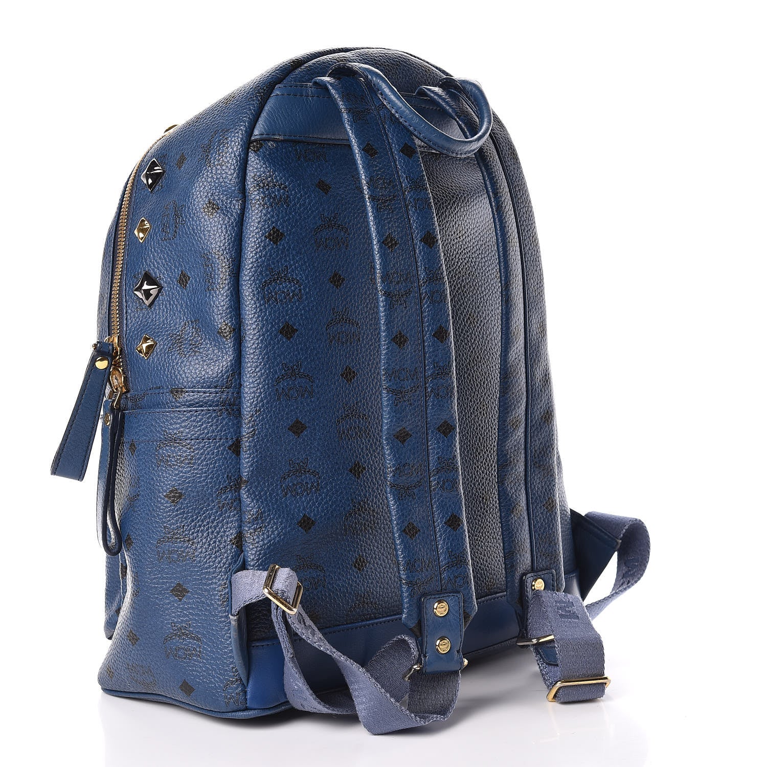 MCM Visetos Studded Medium Stark M Backpack Blue 3 of 18