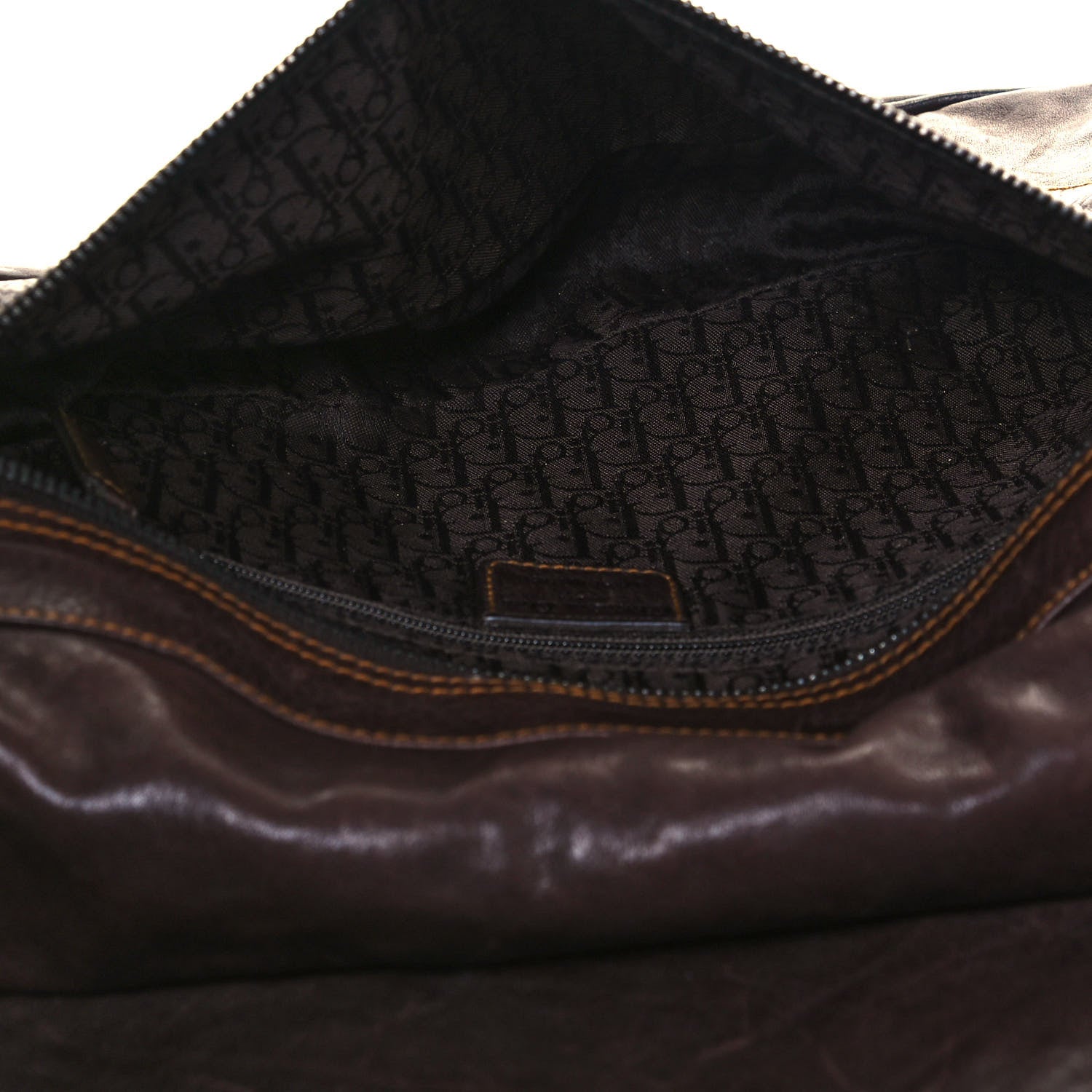 Christian Dior Calfskin Large Gaucho Double Saddle Bag Brown 8 of 30