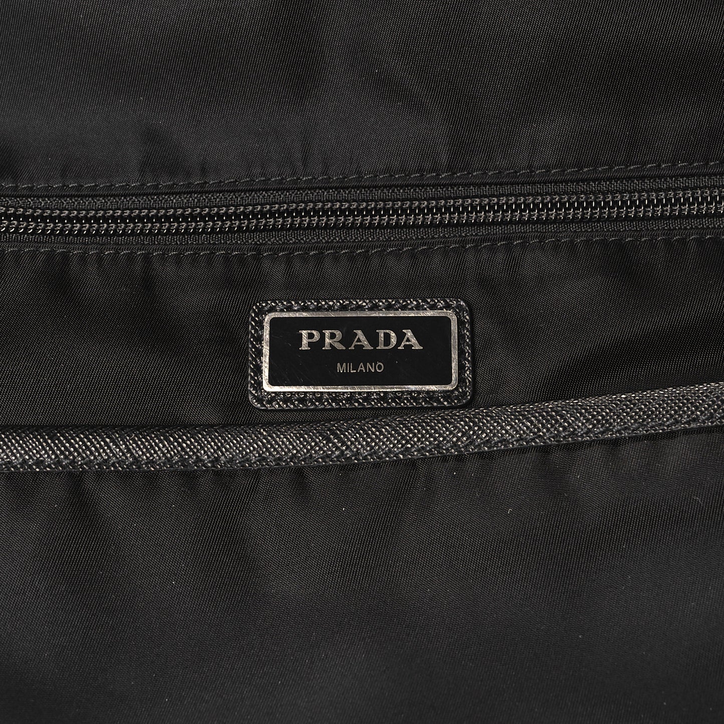 Nylon Montagna Saffiano Day Backpack Black