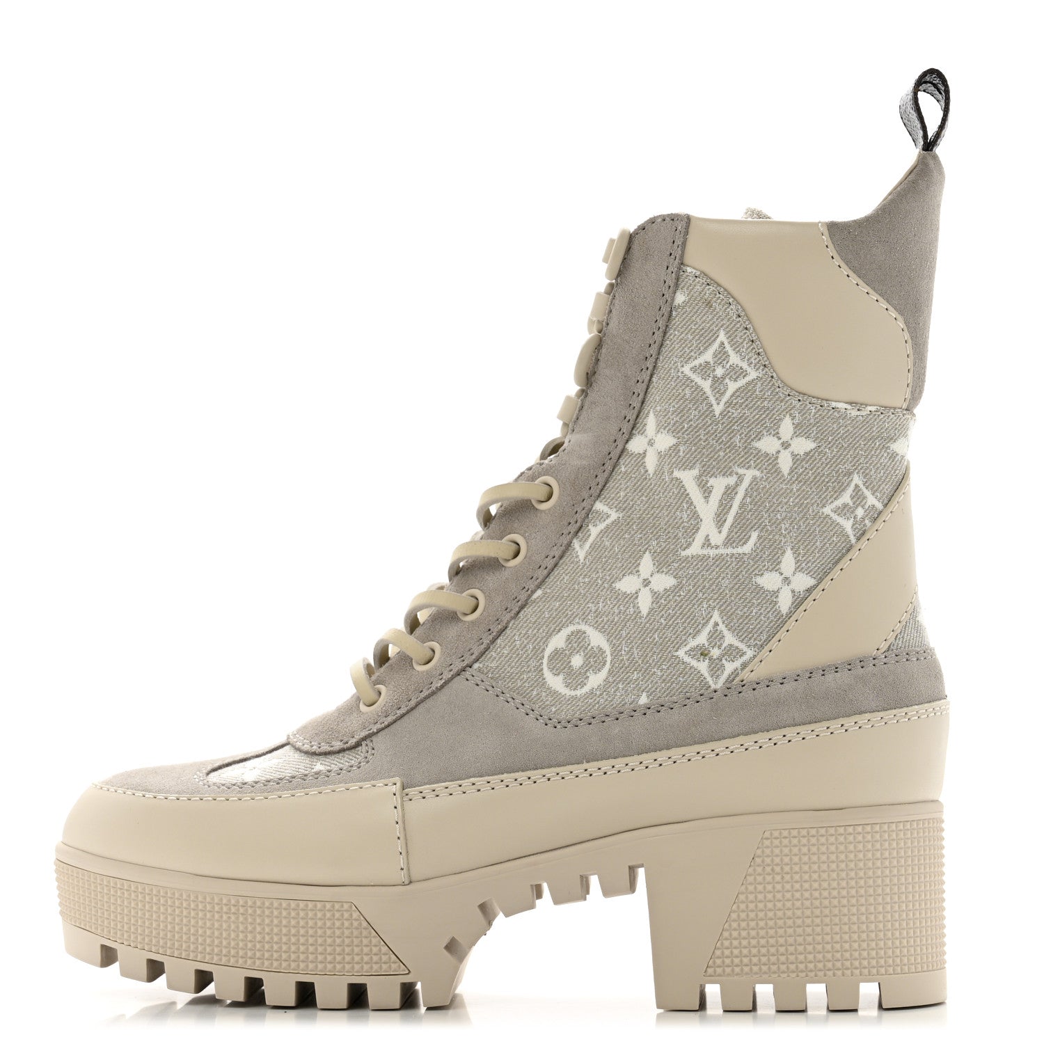 Louis Vuitton Suede Calfskin Laureate Platform Desert Boots 37 Taupe 1 of 11