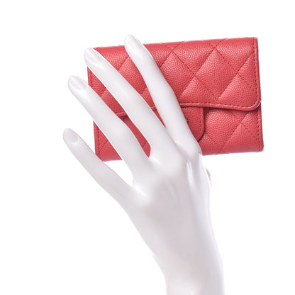 Chanel Caviar Quilted Flap Card Holder Pink 2 of 8