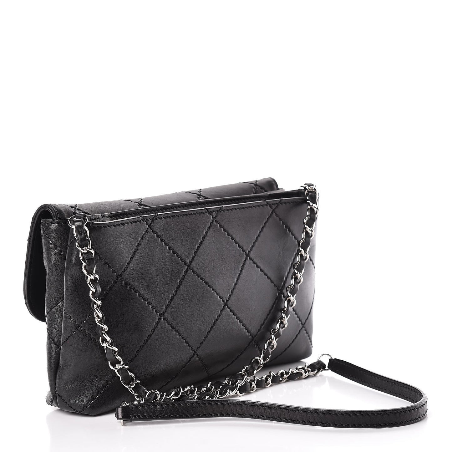 Lambskin Medium Ultimate Stitch Flap Black