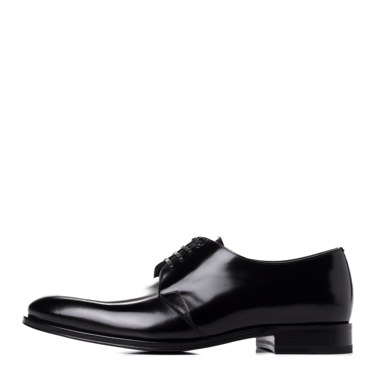 Calfskin Mens Derby Shoes 41 Black