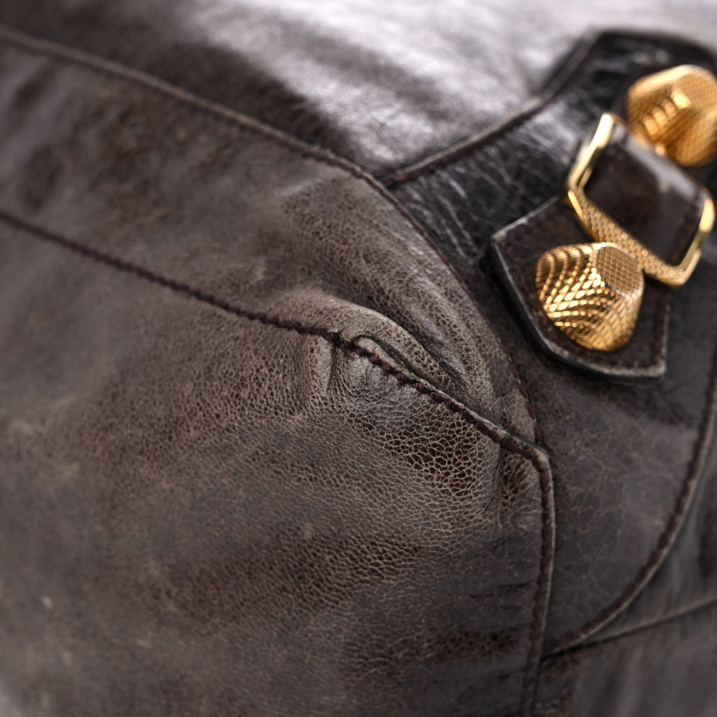 Agneau Giant 21 Gold Hardware Day Hobo Charbon