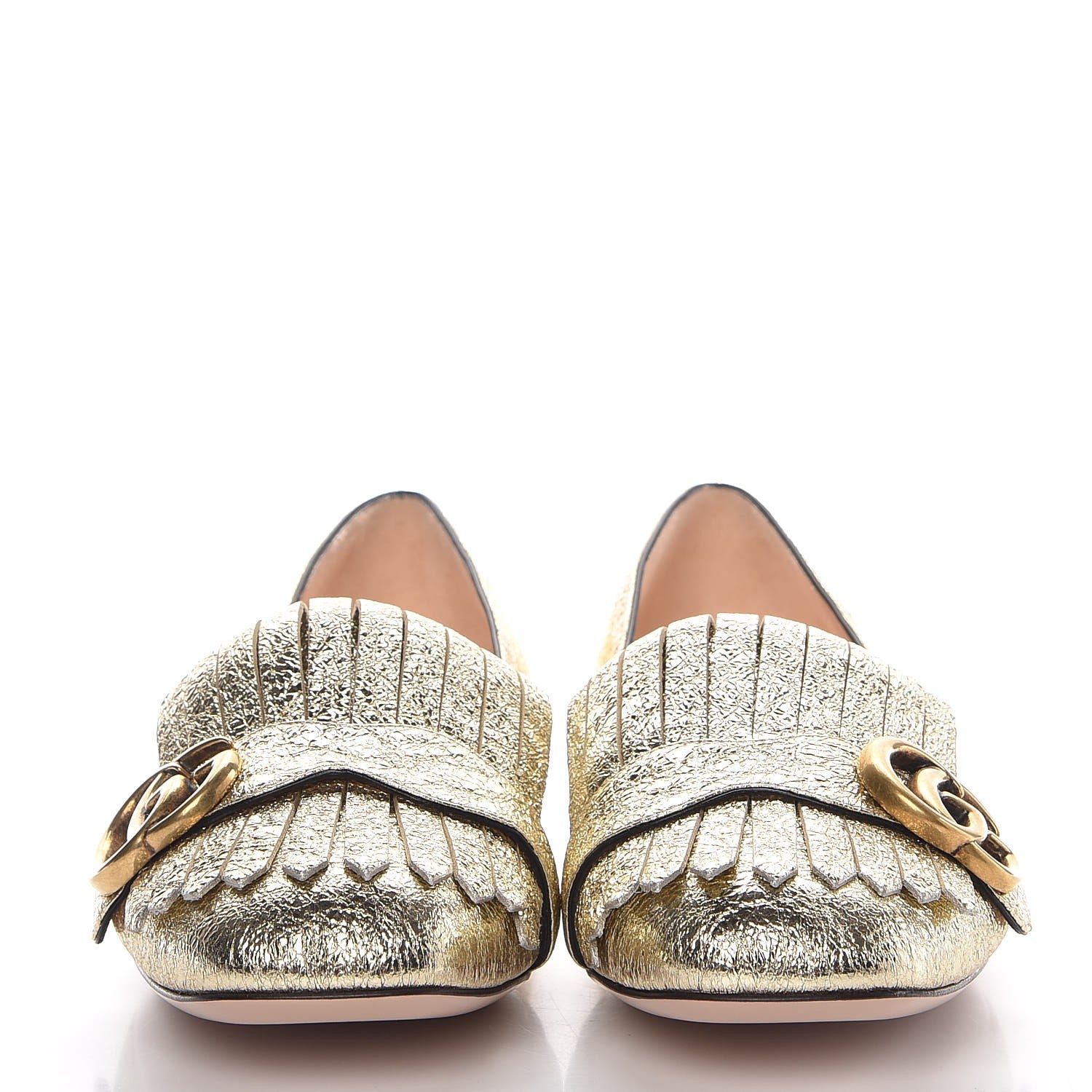 Gucci Galassia GG Marmont Fringe Flats 39 Platino 2 of 8