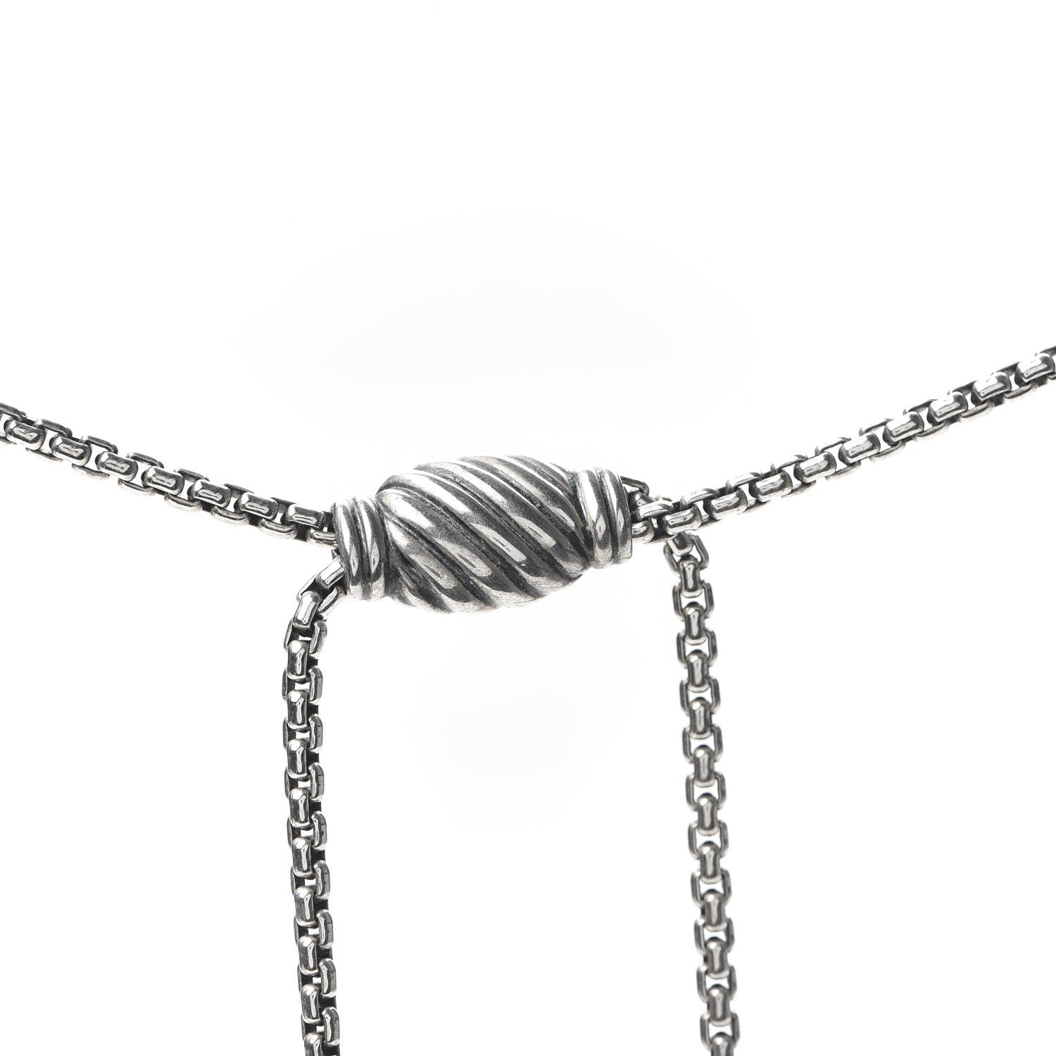 David Yurman Sterling Silver Diamond 32mm Infinity Pendant Necklace 5 of 5