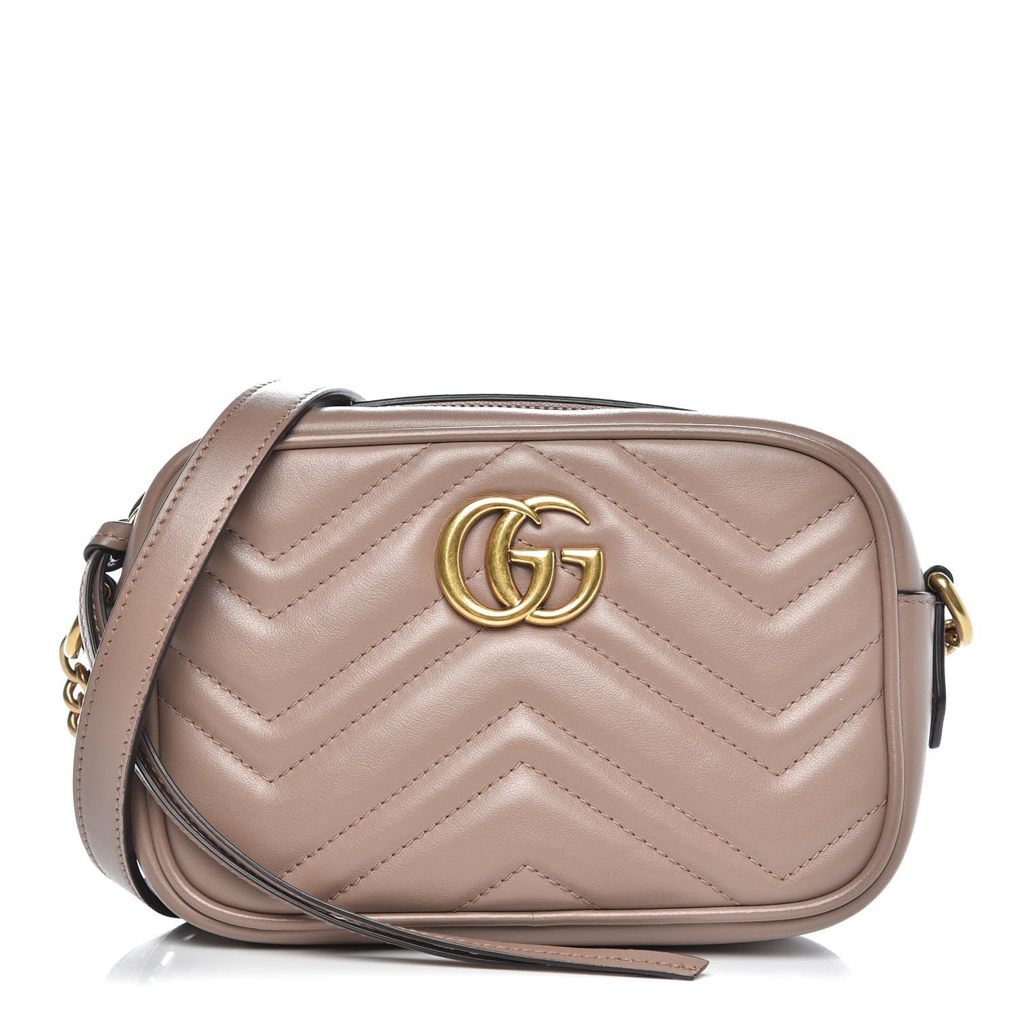 Calfskin Matelasse Mini GG Marmont Chain Shoulder Bag Porcelain Rose