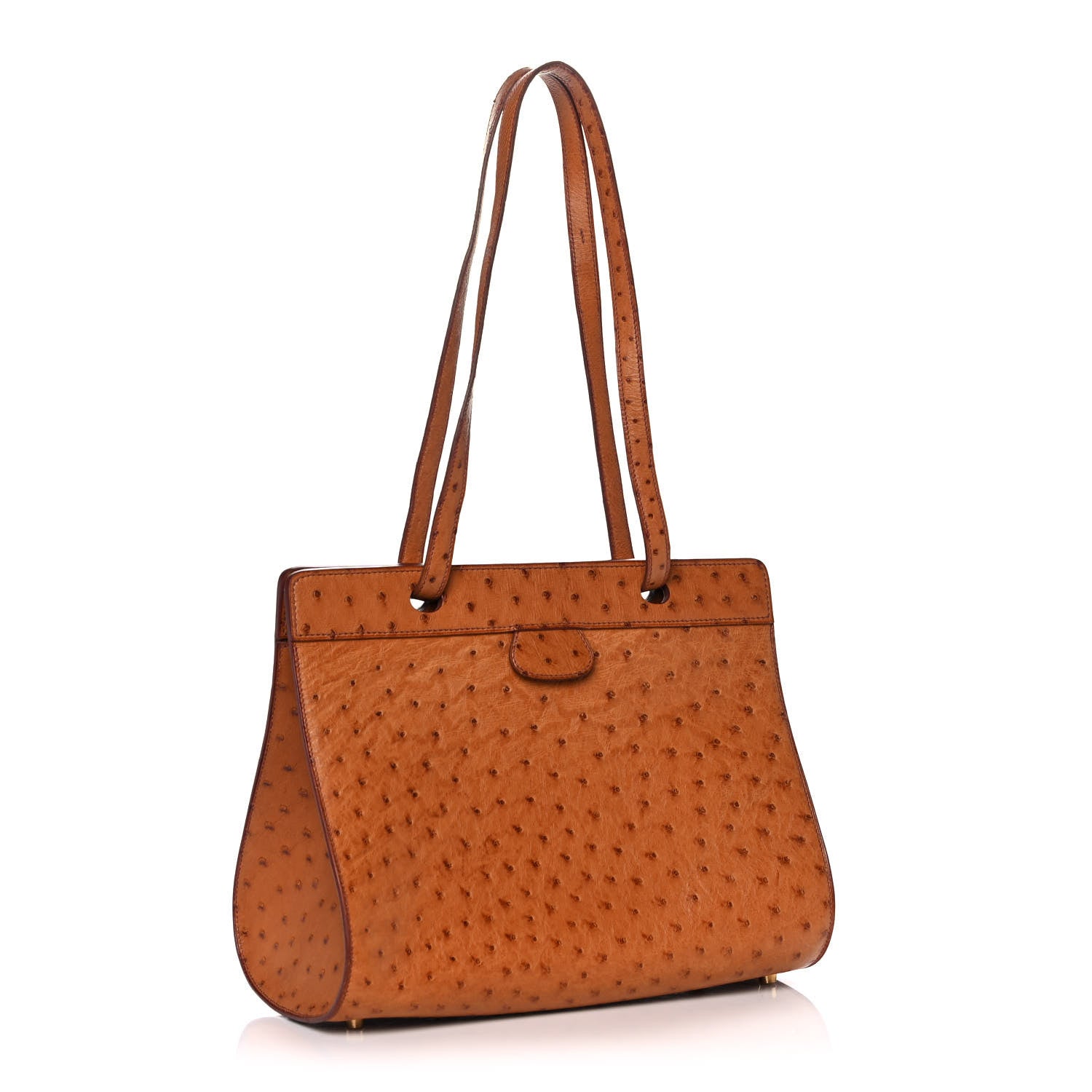Hermes Ostrich Muzo Shoulder Bag Gold 3 of 12