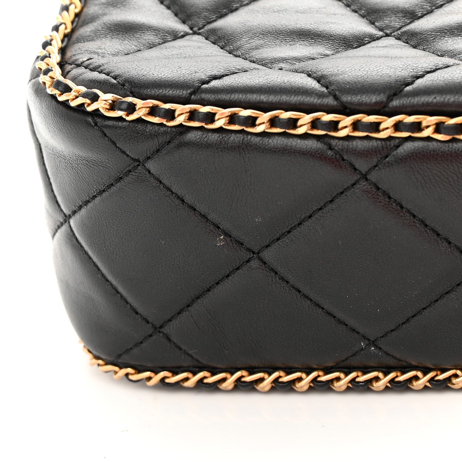 Chanel Lambskin Quilted Chain CC Mini Camera Case Black 11 of 14
