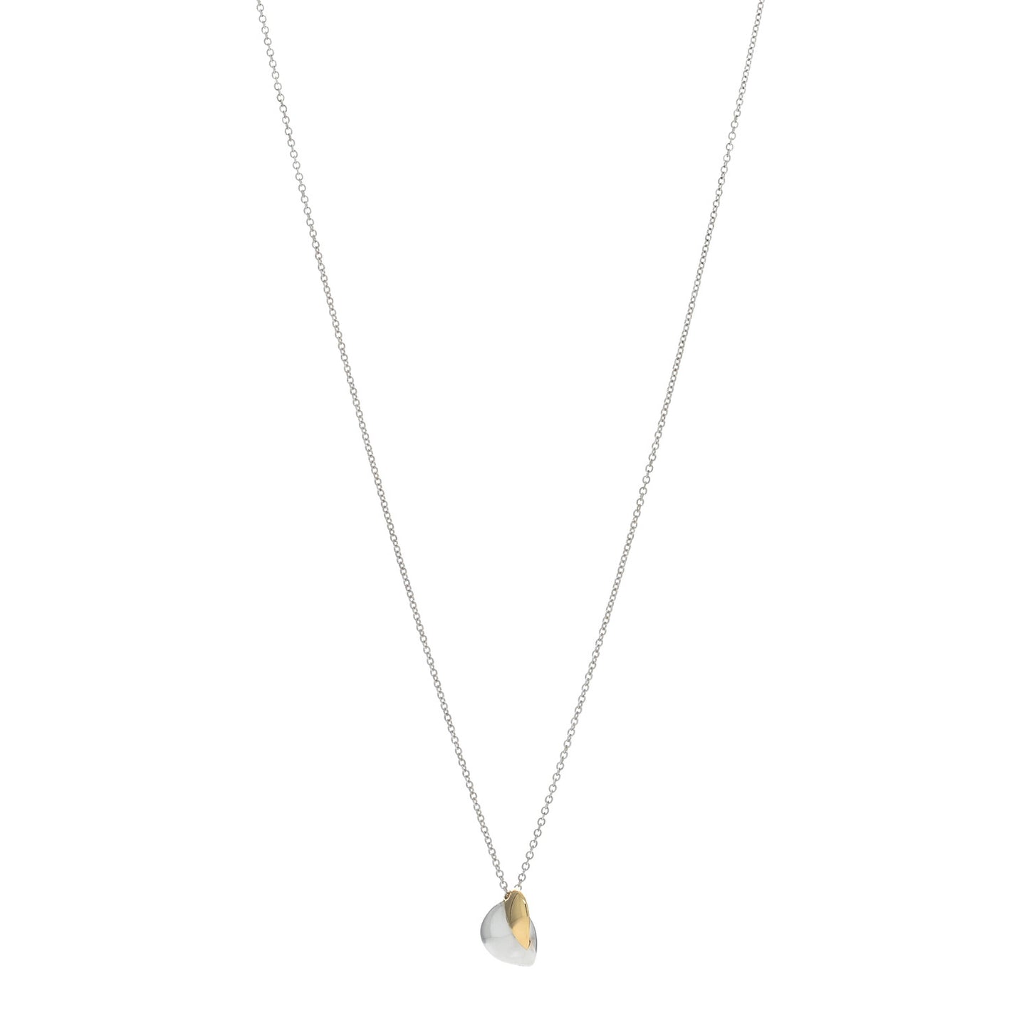 Sterling Silver 18K Yellow Gold Frank Gehry Heart Pendant Necklace