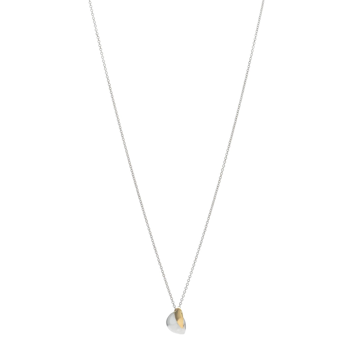 Tiffany Sterling Silver 18K Yellow Gold Frank Gehry Heart Pendant Necklace 1 of 4