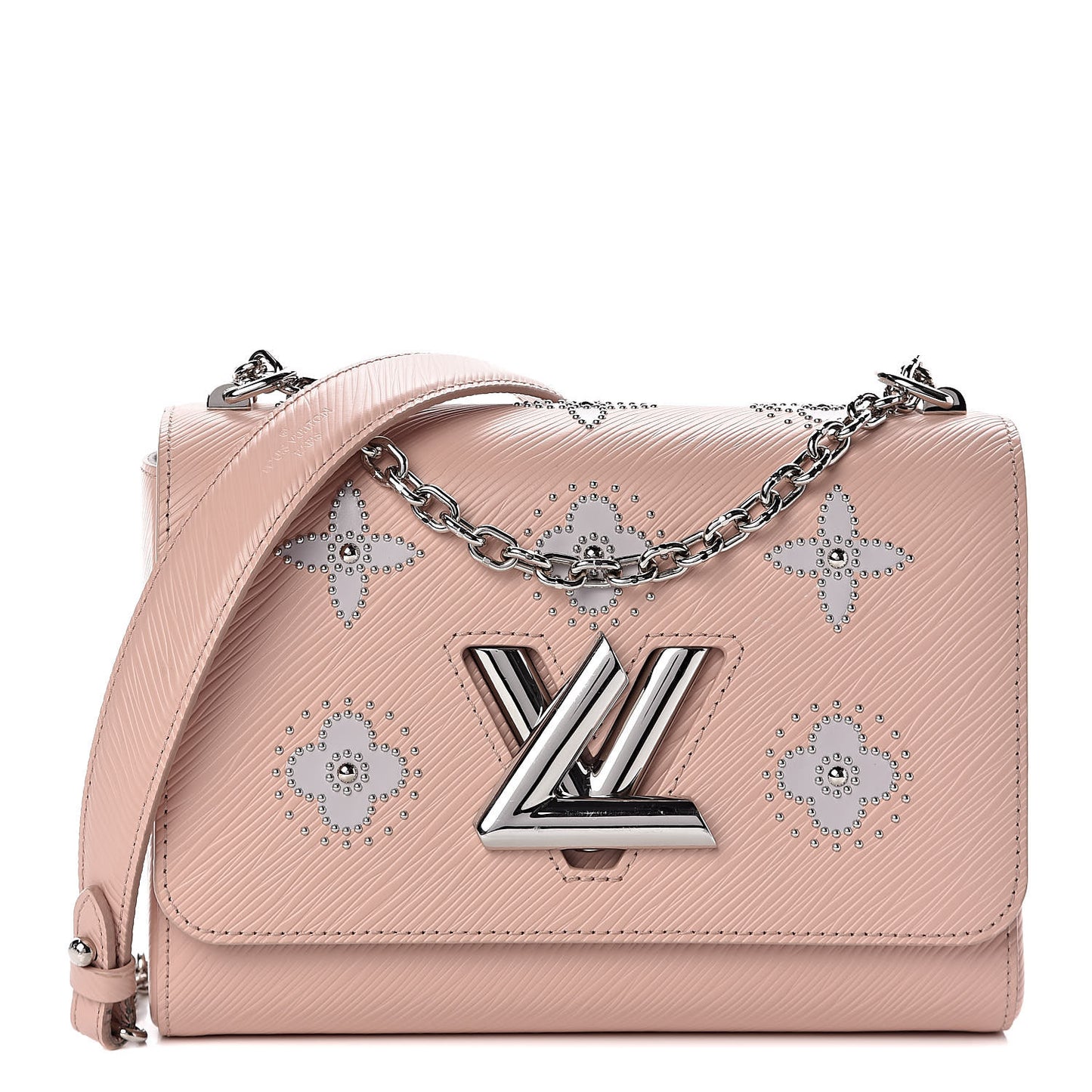 Epi Mechanical Flowers Twist Shoulder Bag MM Rose Ballerine